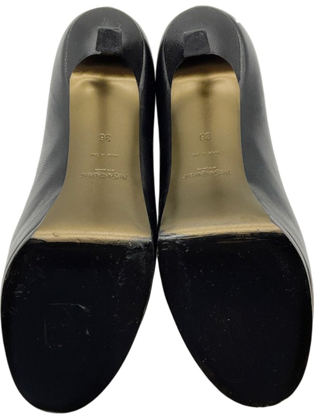 Saint Laurent Black Leather Tribute Platform Pumps - Picture 6 of 6